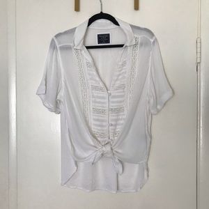 A&F Crochet Tie Top